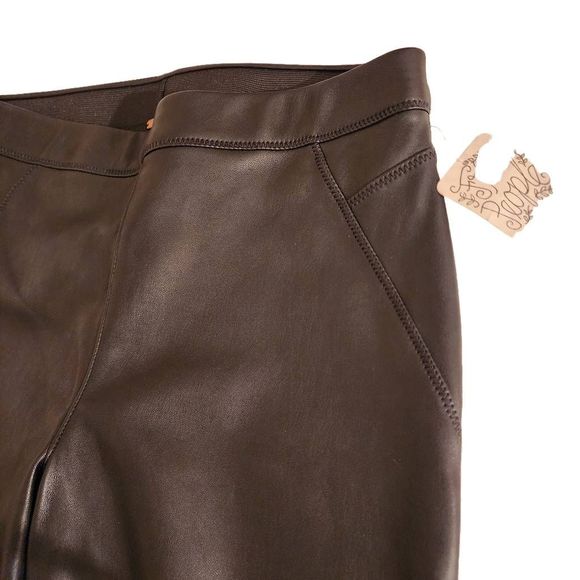 Free People Faux leather Soft PU Leather Leggings Pants Size 27~ Nwt - Picture 5 of 6
